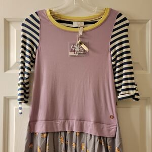 Matilda Jane Lavender and Navy Striped Dress